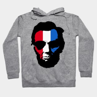 Cool Abraham Lincoln Wearing Aviator Sunglasses (Red White and Blue) Hoodie